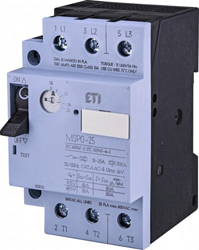 Автомат для защиты двигателя MSP0-25 (11 kW, 18-25A) - фото 128055