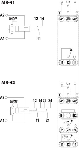Импульсное реле с функцией "память" MR-41 UNI 12-240V AC/DC (1x16A_AC1) - фото 128832