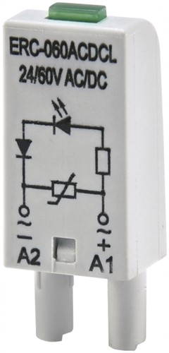 Дополнительный модуль защиты/индикации ERC-060ACDCL (Uc= 24...60V AC/DC) - фото 130163