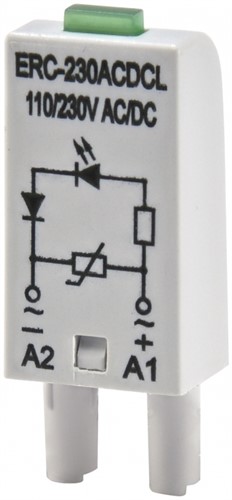 Дополнительный модуль защиты/индикации ERC-230ACDCL (Uc= 110...230V AC/DC) - фото 130164