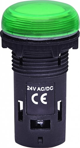 Лампа сигнальная зеленая матовая LED, 24V AC/DC, ECLI-22-024C-G - фото 130341