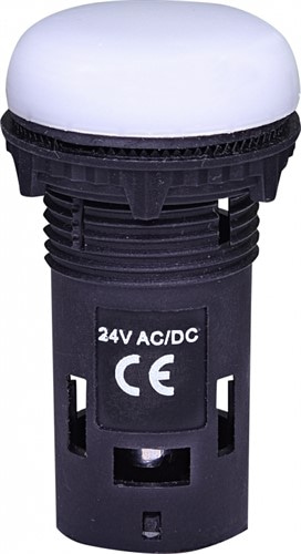 Лампа сигнальная белая матовая LED, 24V AC/DC, ECLI-22-024C-W - фото 130343