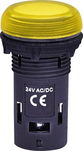 Лампа сигнальная желтая матовая LED, 24V AC/DC, ECLI-22-024C-Y - фото 130344