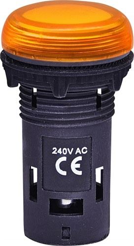 Лампа сигнальная оранжевая матовая LED, 240V AC, ECLI-22-240A-A - фото 130345