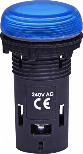 Лампа сигнальная синяя матовая LED, 240V AC, ECLI-22-240A-B - фото 130346