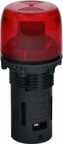 Зуммер красный мигающий LED, 24V, DC 60dB, EBUZ-L-024C - фото 130395