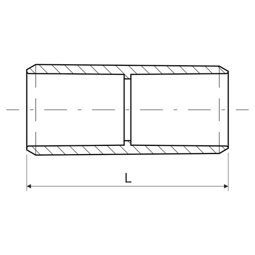 Муфта соединительная для трубы 25 мм; d=25мм; ПВХ; t применение –25+60 °с; черная; - фото 132547