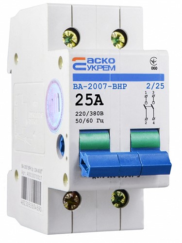 Выключатель-разъединитель 25А 2р ВА-2007 ВРН АСКО УКРЕМ - фото 134362