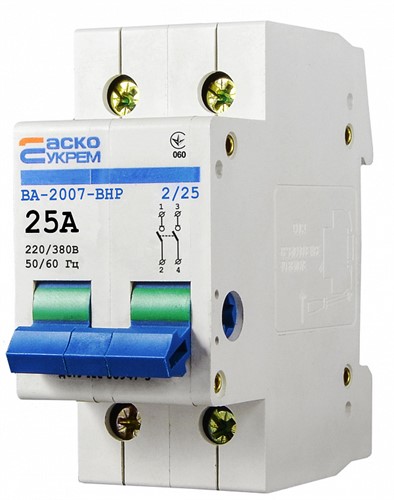 Выключатель-разъединитель 25А 2р ВА-2007 ВРН АСКО УКРЕМ - фото 134363