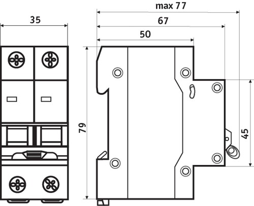 Автоматический выключатель 4А 2р, ВА-2017/С АСКО УКРЕМ - фото 134706