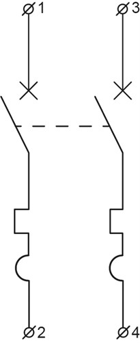 Автоматический выключатель 4А 2р, ВА-2017/С АСКО УКРЕМ - фото 134707