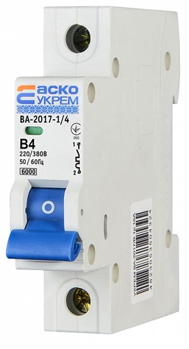 Автоматический выключатель 4А 1р, ВА-2017/B АСКО УКРЕМ - фото 134780