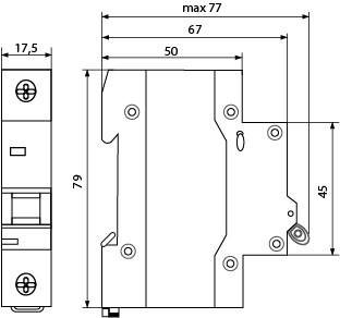Автоматический выключатель 4А 1р, ВА-2017/B АСКО УКРЕМ - фото 134782