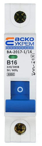 Автоматический выключатель 16А 1р, ВА-2017/B АСКО УКРЕМ - фото 134805