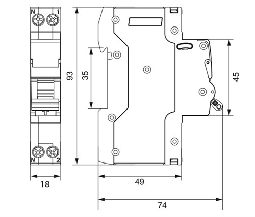 Дифавтомат 16А 10мА, C, тип AC, UTrust - фото 136215