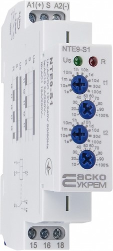 Реле времени асимметричного цикла NTE9-S1 AC/DC 12-240V - фото 136404