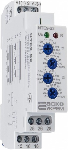 Реле времени асимметричного цикла NTE9-S2 AC/DC 12-240V - фото 136410