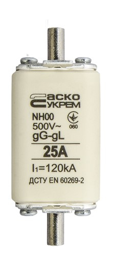 Предохранитель ножевой с плавкой вставкой NH00 25A gG - фото 138090