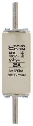 Предохранитель ножевой с плавкой вставкой NH0 25A gG - фото 138134