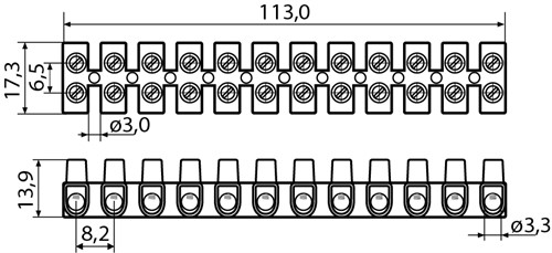 Клеммные колодки 6 мм2/6А черная тип W(U) - фото 140649