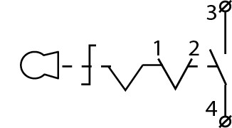 Пост одноместный 2-позиционный переключатель с ключом XAL-B142Н29 - фото 142091