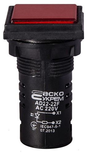 Сигнальная арматура красная, 220V АC, AD22-22F - фото 142585