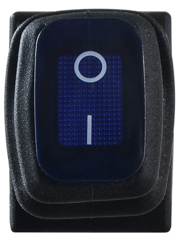 Переключатель 1-клавишный влагозащищенный синий с подсветкой KCD1-2-101NW BL/B 220V - фото 142951