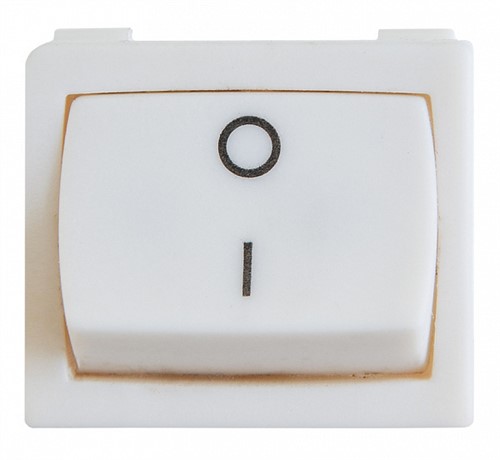 Переключатель 1-клавишный белый KCD1-6-201 Wh/Wh - фото 143010