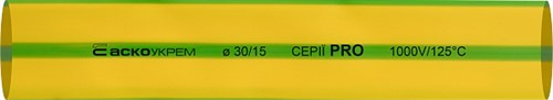 Термоусадочная трубка d=30/15 мм (1м) желто-зеленая серия PRO - фото 144382