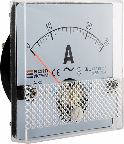 AС Амперметр прямого включения; 30А; 80х80; модель А-80 - фото 145867
