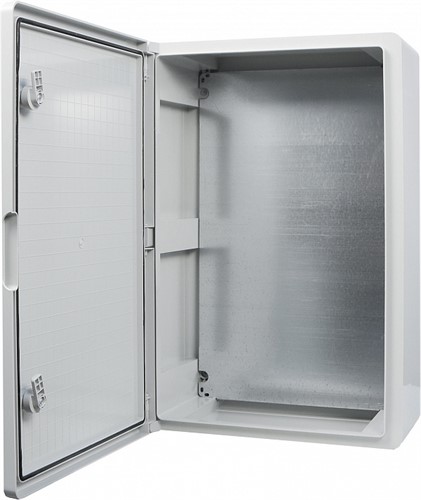 Корпус из АБС-пластика, ударопрочный, с монтажной панелью, непрозрачная дверца, 40*60*20, IP65, серии UBox - фото 146997