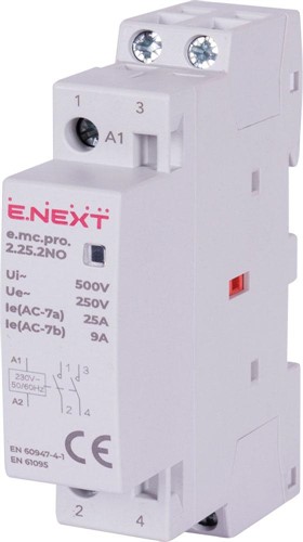 Модульный контактор 25А 2р 2NO, катушка 24В, e.mc.pro.2.25.2NO.24DC - фото 151229