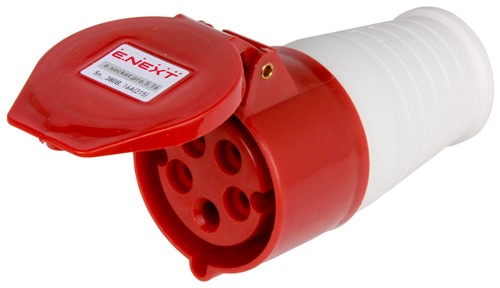 Силовая розетка 16А, 380В, 5 полюсов, переносная, e.socket.pro.5.16 - фото 151292