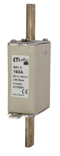 Предохранитель для защиты аккумуляторных батарей 160A 80V DC, NH-1C Battery - фото 151937