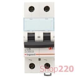 Автомат 2-х полюсный 16 А, тип С, 404042 Legrand TX3 - фото 15239