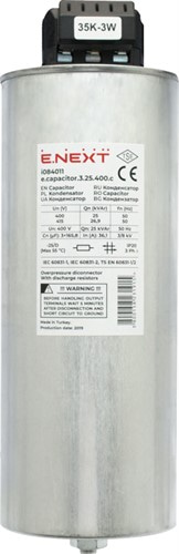 Конденсатор трехфазный цилиндрический e.capacitor.3.25.400.c, 25 кВАр, 400В - фото 157621