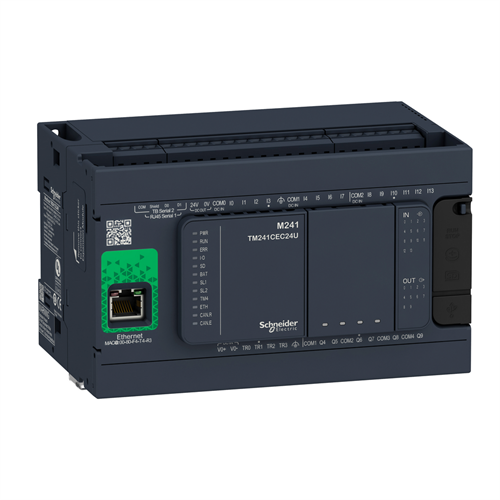 Программируемый логический контроллер M241 24 входа/выхода реле, 2 RS485, 1 Ethernet - фото 158599