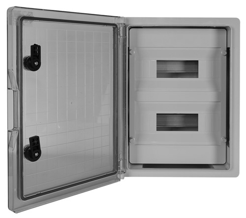 Щит ударопрочный на 24 модуля, прозрачная дверца, IP65, e.plbox.300.400.165.24m.tr ENEXT CP5113 - фото 159012