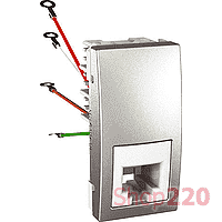 МЕХАНИЗМ ТЕЛЕФОННОЙ РОЗЕТКИ RJ11, 1М., АЛЮМИНИЙ, UNICA MGU3.490.30 SCHNEIDER