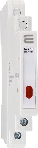 Индикатор на дин-рейку красный, узкий, 230V AC/DC, SLD-1H - фото 160045