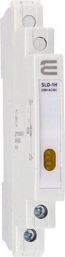 Индикатор на дин-рейку желтый, узкий, 230V AC/DC, SLD-1H - фото 160056