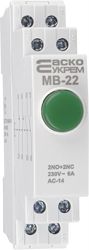 Кнопка без фиксации модульная, 2NO+2NC, зеленый, МВ-22 - фото 160423