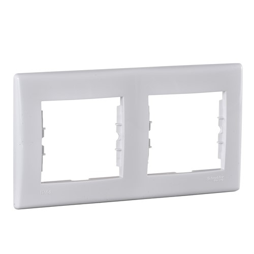 Рамка 2 поста IP44-выкл. IP20-розет., белая, Sedna SDN5810321 Schneider - фото 160615