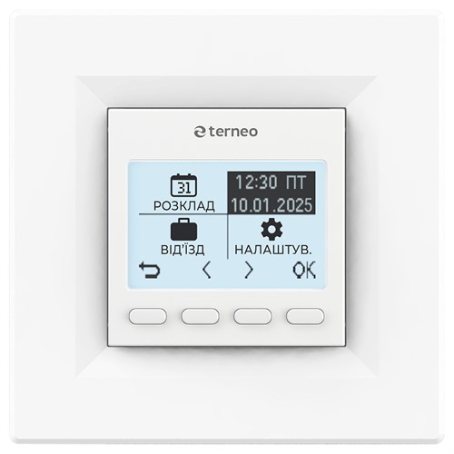 Терморегулятор недельный программируемый terneo pro с белой рамкой - фото 162181