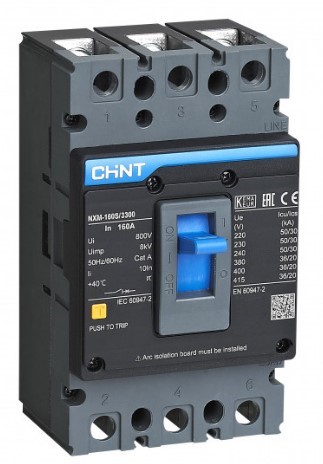 Автоматический выключатель 160А, 3 фазы, NXM-160S/3300 Chint - фото 162307