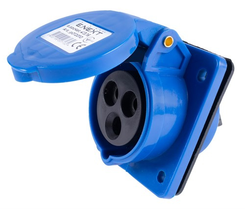 Силовая встраиваемая розетка 3п., 230В, 16А, e.socket.pro.3.16.wall Enext - фото 162320