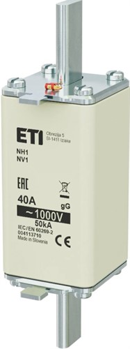 Предохранитель 40A 1000V AC, gG, NH-1C - фото 162709