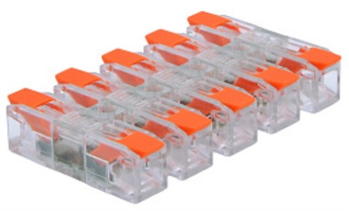 Клеммная колодка на 5 соединений, безвинтовой контакт, DF-3012-5 - фото 163093