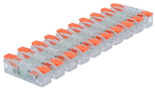 Клеммная колодка на 10 соединений, безвинтовой контакт, DF-3012-10 - фото 163113