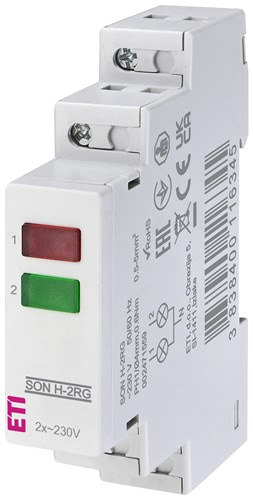 Индикатор напряжения на дин-рейку, красный+зеленый, LED, SON H-2GR, ETI - фото 163177